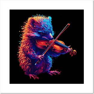 Echidna Playing Violin Posters and Art